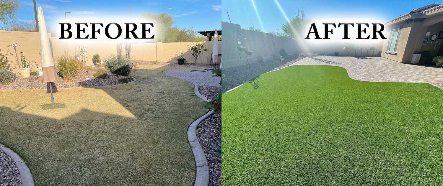 before and after backyard