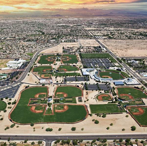 Arial View of Surprise Arizona Sports Grounds & Housing Communities