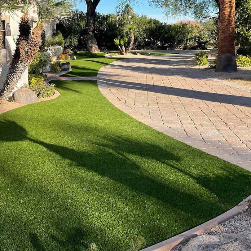 AZ-Carefree Custom Installed Fake Green Lawn in Front Yard
