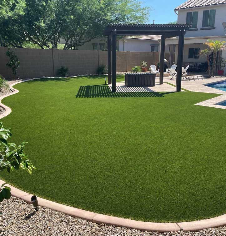 North Phoenix-AZ Custom Installed Green Faux Grass