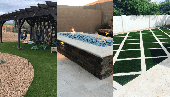 Pergolas, firepits, and artificial turf in Phoenix, AZ