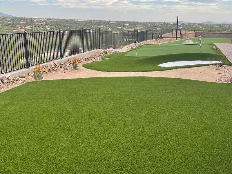 Paradise Valley backyard with faux grass putting green