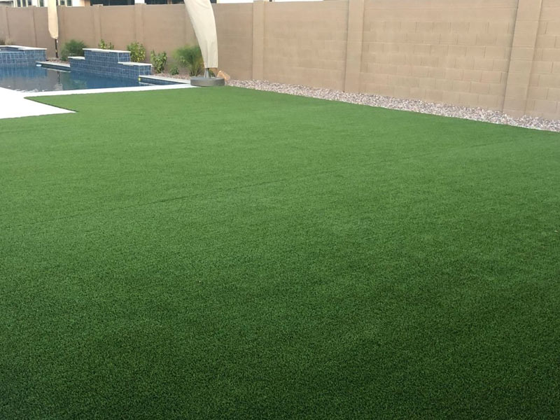 Newly installed fake grass in Phoenix yard