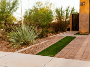 Pavers and patch artificial turf