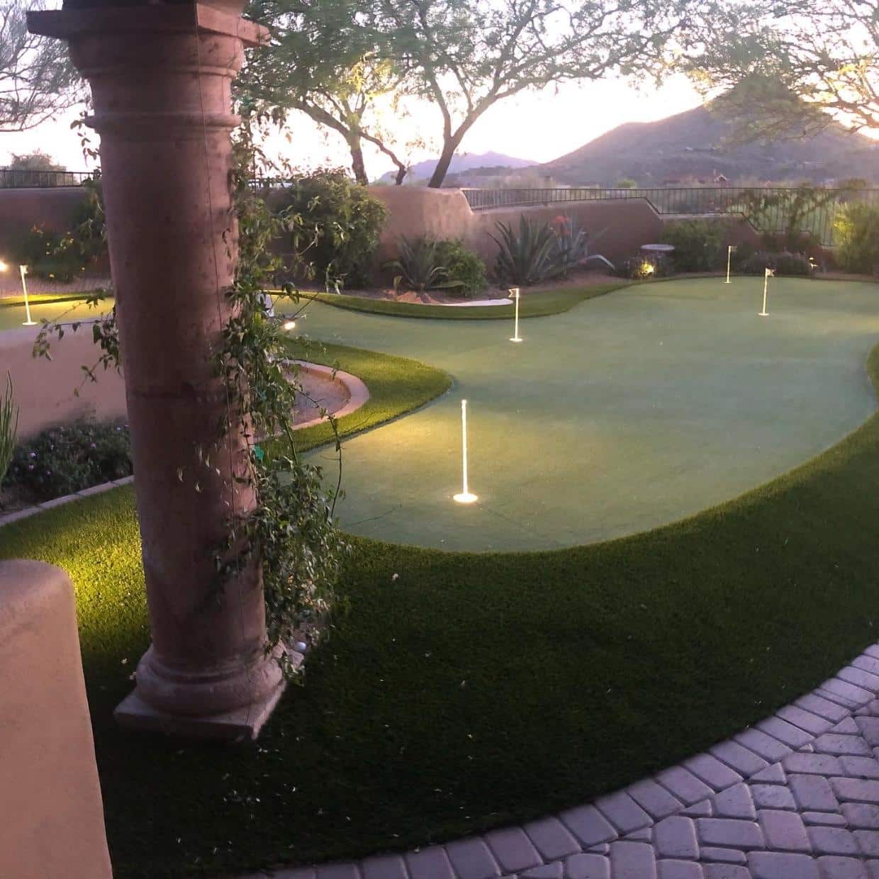 putting green in the evening