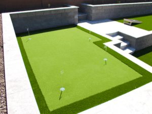 Custom putting green in Phoenix yard