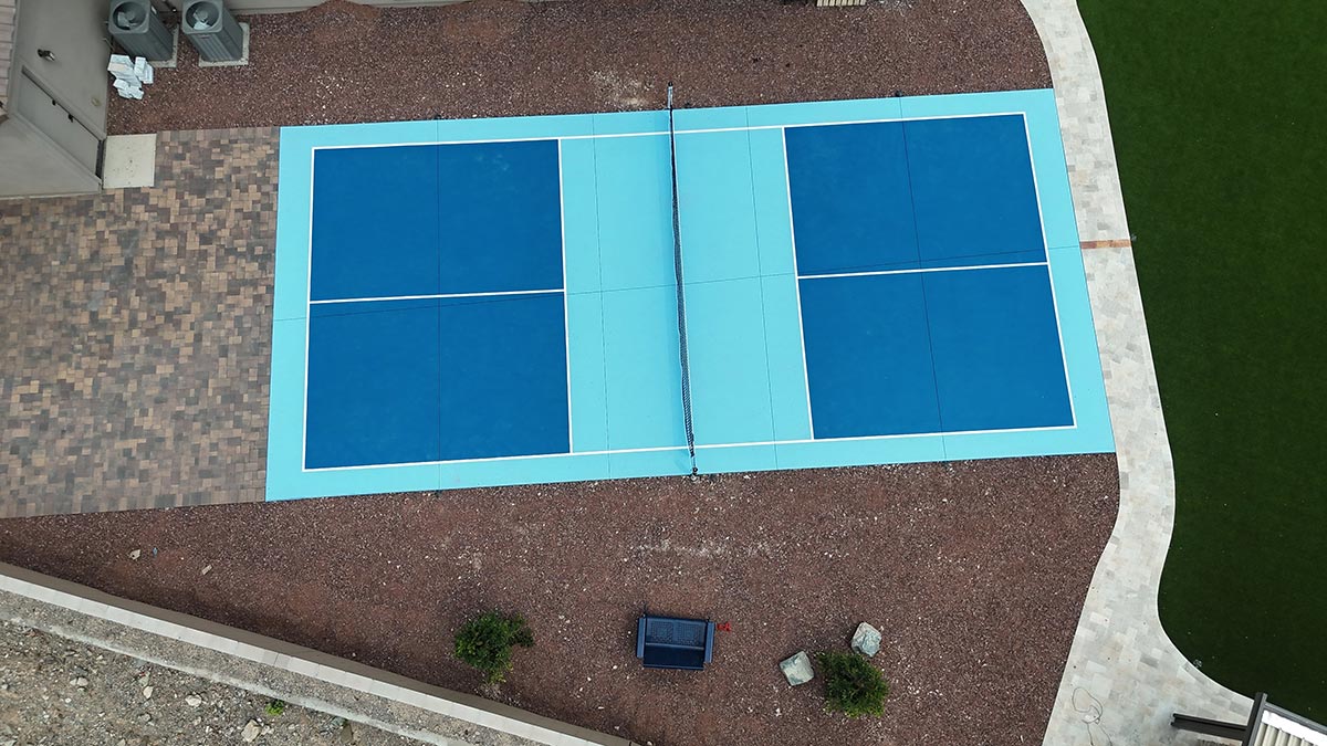 Blue Backyard Pickleball Court